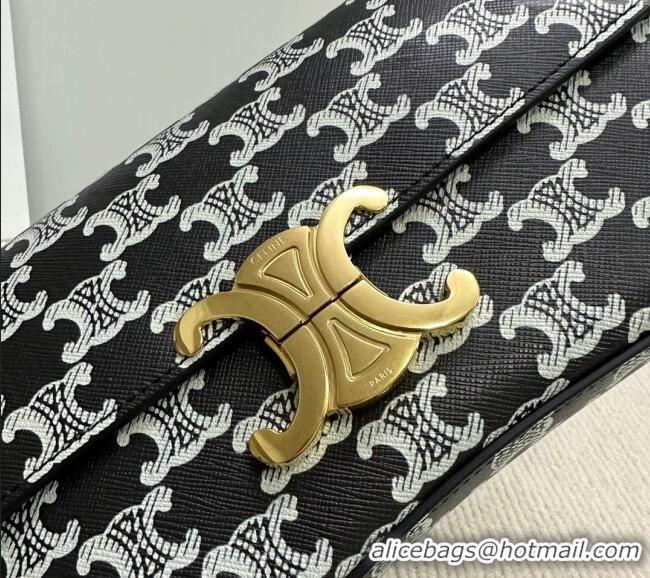 Best Price Celine Medium Lola Shoulder bag in Triomphe Canvas 115532 Black 2024