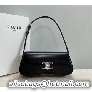 Best Quality Celine Medium Lola Shoulder bag in Shiny Calfskin 115533 Black 2024