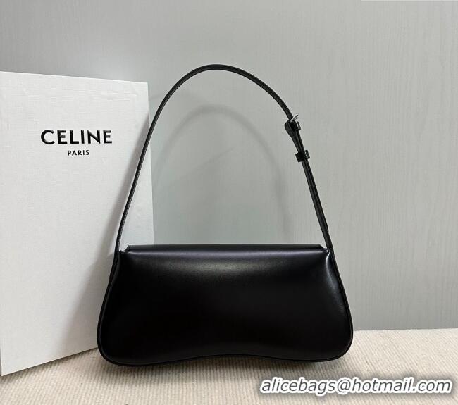 Best Quality Celine Medium Lola Shoulder bag in Shiny Calfskin 115533 Black 2024
