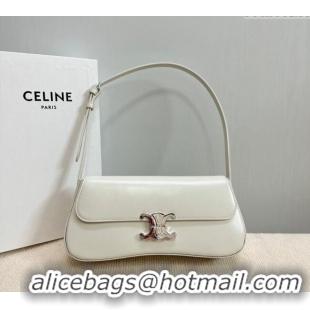 Unique Discount Celine Medium Lola Shoulder bag in Shiny Calfskin 115533 White 2024
