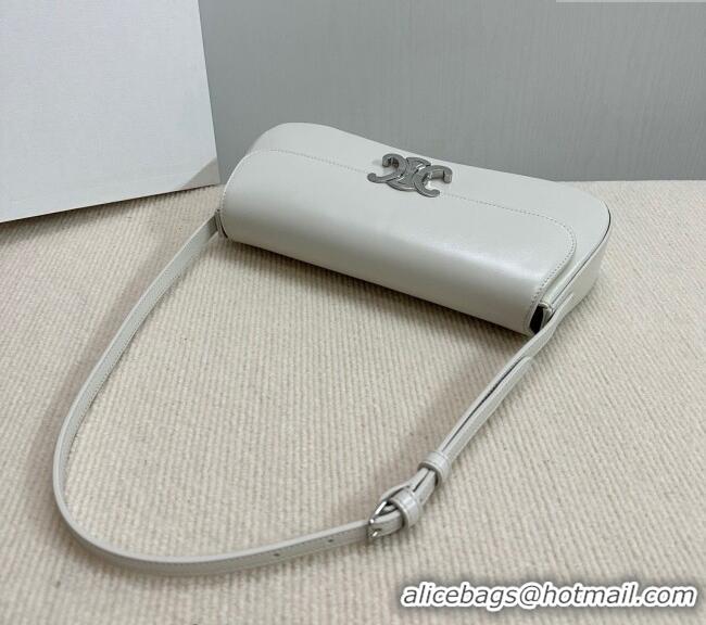 Unique Discount Celine Medium Lola Shoulder bag in Shiny Calfskin 115533 White 2024