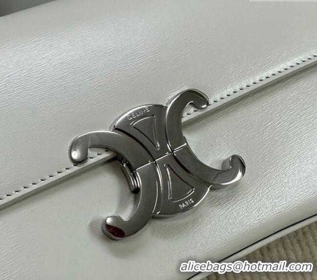 Unique Discount Celine Medium Lola Shoulder bag in Shiny Calfskin 115533 White 2024