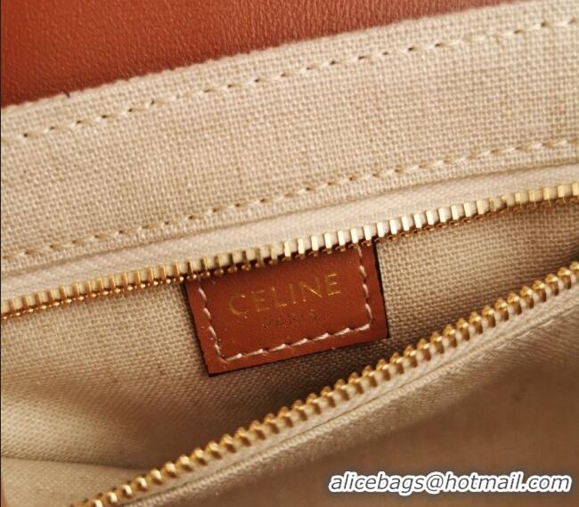 Cheapest Celine Mini Soft 16 Bag in Canvas and Calfskin 100352 Beige 2024