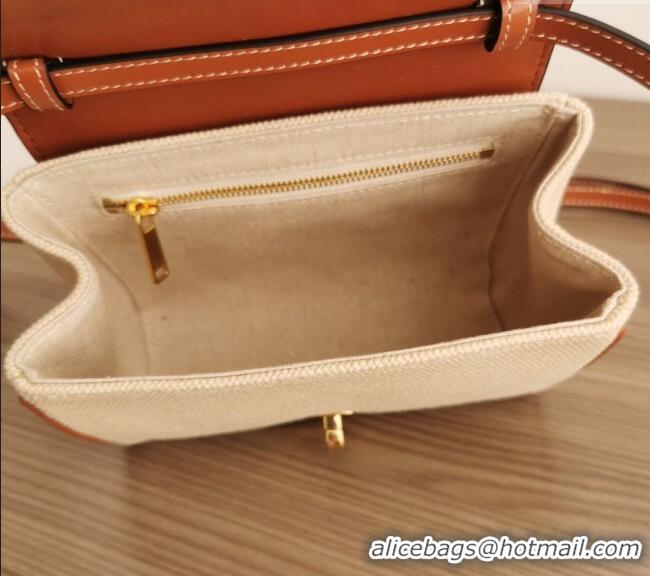 Cheapest Celine Mini Soft 16 Bag in Canvas and Calfskin 100352 Beige 2024