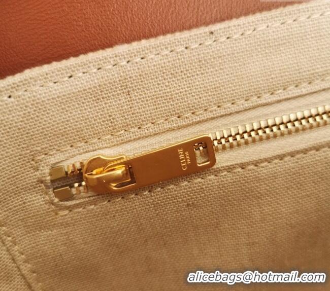 Cheapest Celine Mini Soft 16 Bag in Canvas and Calfskin 100352 Beige 2024