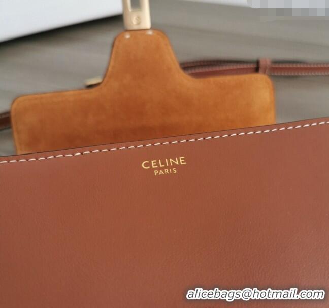Best Product Celine Mini Soft 16 Bag in Calfskin 100352 Brown 2024