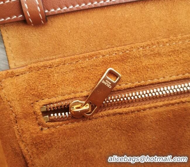 Best Product Celine Mini Soft 16 Bag in Calfskin 100352 Brown 2024