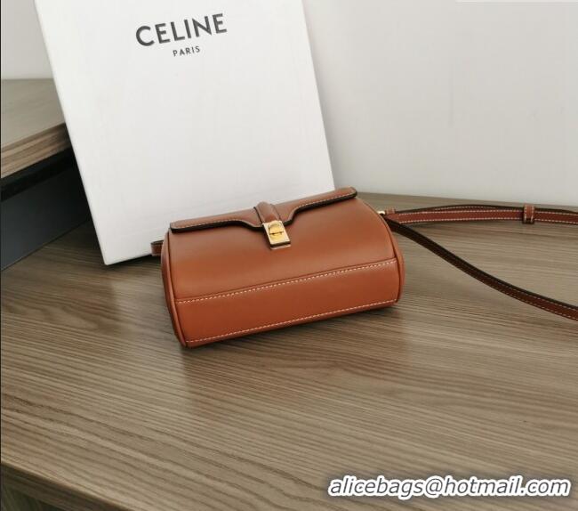 Best Product Celine Mini Soft 16 Bag in Calfskin 100352 Brown 2024