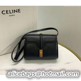 Good Looking Celine Mini Soft 16 Bag in Calfskin 100352 Black 2024