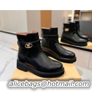 Durable Valentino VLogo Locker Heel Ankle Boots 4cm in Calfskin Leather Black VLTN121608 1216058