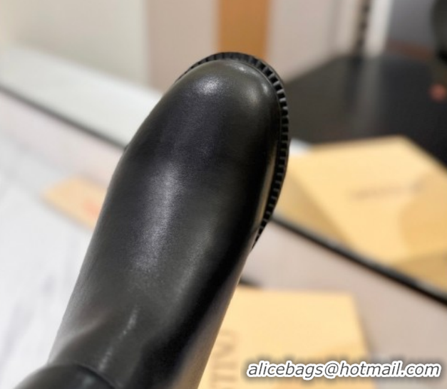 Durable Valentino VLogo Locker Heel Ankle Boots 4cm in Calfskin Leather Black VLTN121608 1216058