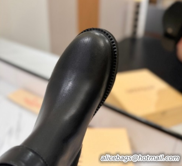 Big Discount Valentino VLogo Locker Heel High Boots 4cm in Calfskin Leather Black VLTN121608 51216059