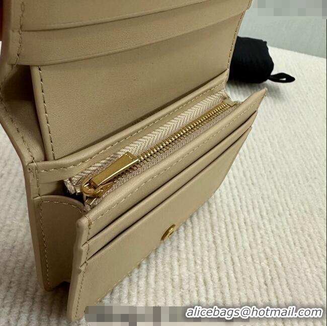 Cheapest Celine Triomphe Compact Wallet in Shiny Calfskin 10K623 Beige 2024