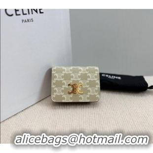 Market Sells Celine Triomphe Canvas Compact Wallet 10K622 Beige 2024