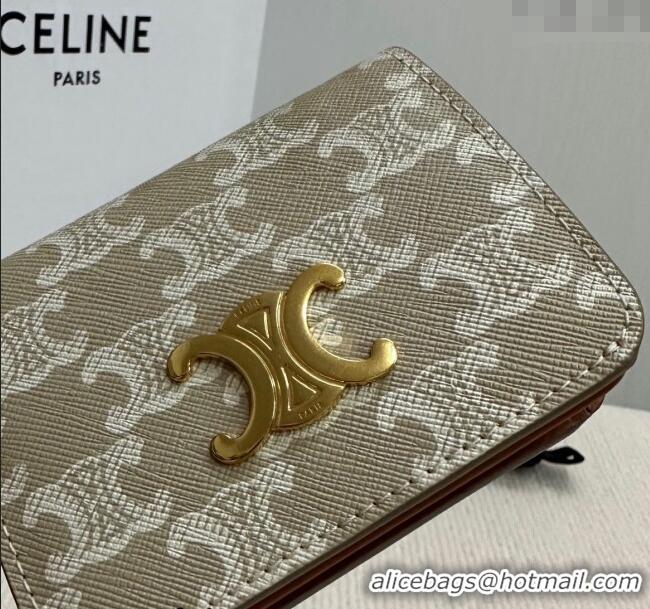 Market Sells Celine Triomphe Canvas Compact Wallet 10K622 Beige 2024