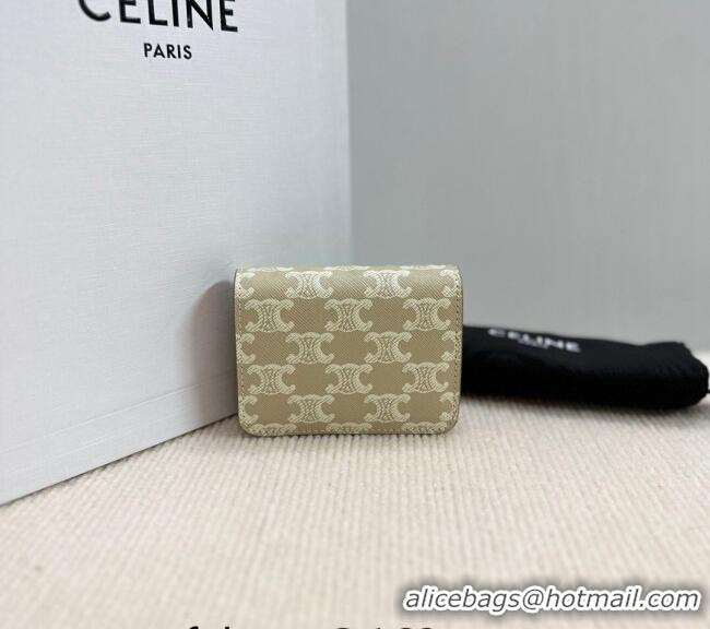 Market Sells Celine Triomphe Canvas Compact Wallet 10K622 Beige 2024