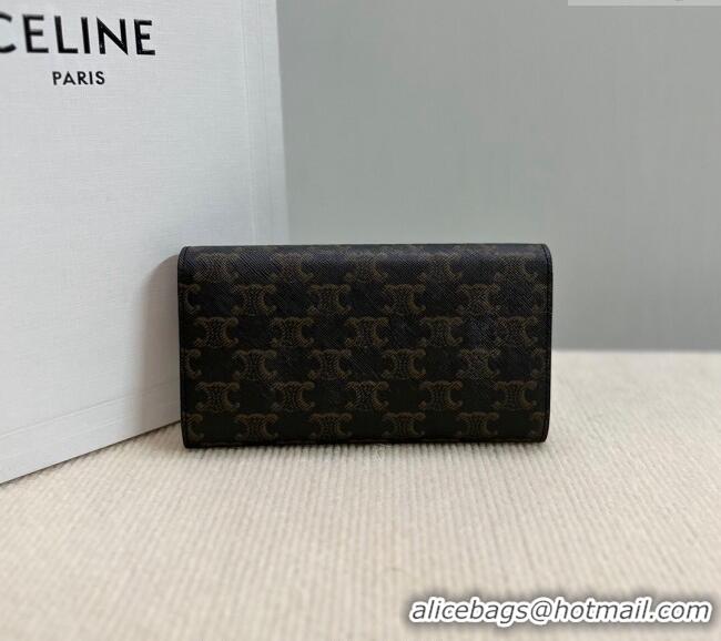 Inexpensive Celine Triomphe Canvas Large Wallet 10E312 2024