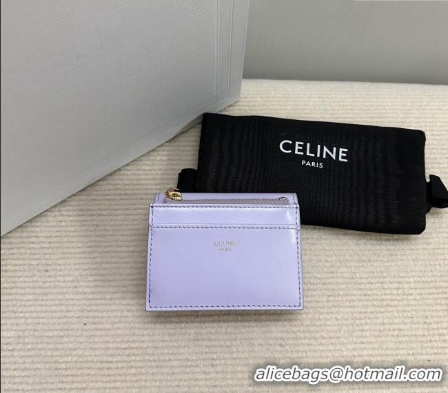 Buy Discount Celine Triomphe Compact Wallet with Coin in Shiny Calfskin 10I653 Lavender Purple 2024