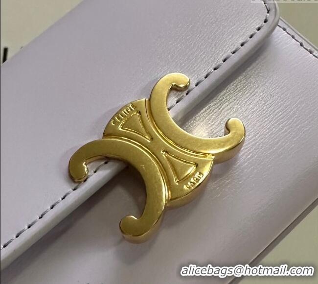 Buy Discount Celine Triomphe Compact Wallet with Coin in Shiny Calfskin 10I653 Lavender Purple 2024