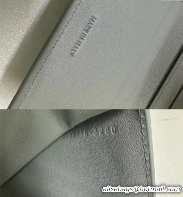 Top Design Celine Triomphe Compact Wallet with Coin in Shiny Calfskin 10I653 Soft Blue 2024