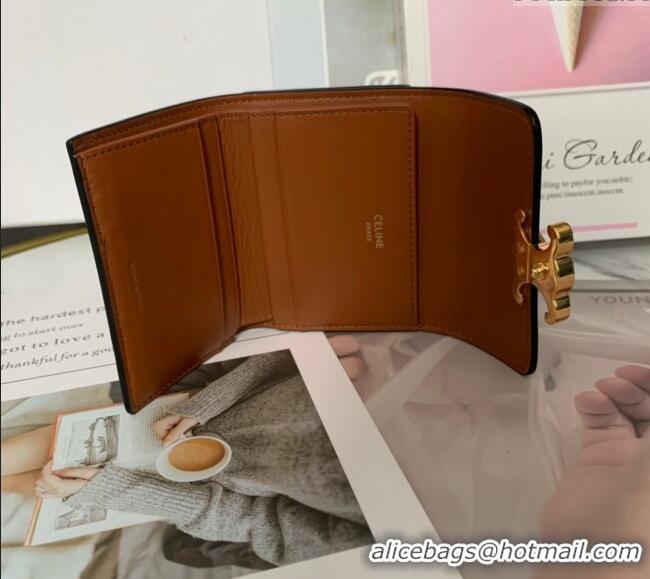 Fashion Discount Celine Triomphe Canvas Compact Wallet with Coin 10I653 2024