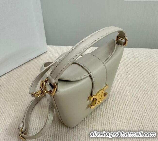 Good Product Celine Triomphe Calfskin Mini Bucket bag 10K943 Light Grey 2024