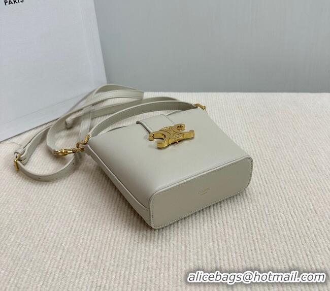 Good Product Celine Triomphe Calfskin Mini Bucket bag 10K943 Light Grey 2024