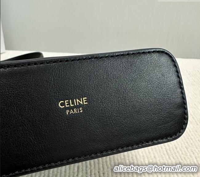 Best Price Celine Triomphe Calfskin Mini Bucket bag 10K943 Black 2024