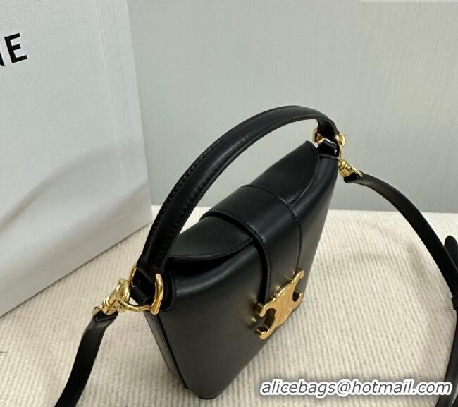 Best Price Celine Triomphe Calfskin Mini Bucket bag 10K943 Black 2024