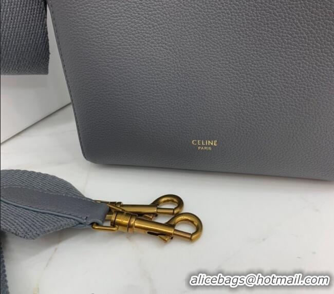 Buy Cheap Celine Seau Sangle Small Bucket Bag in Supple Grained Calfskin 2088 Grey 2024