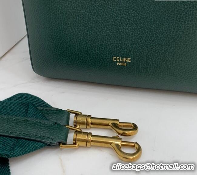 Buy Fashionable Celine Seau Sangle Small Bucket Bag in Supple Grained Calfskin 2088 Green 2024