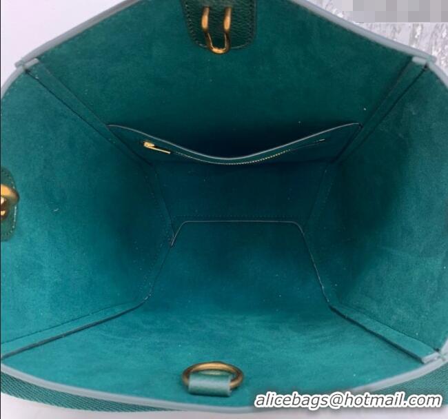 Buy Fashionable Celine Seau Sangle Small Bucket Bag in Supple Grained Calfskin 2088 Green 2024