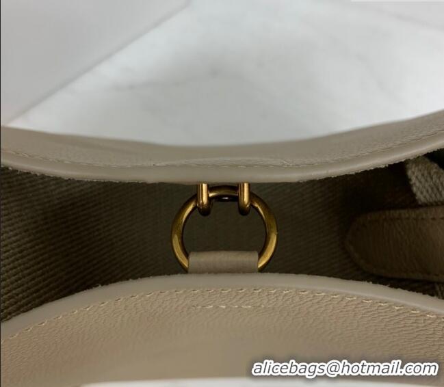 Top Grade Celine Seau Sangle Small Bucket Bag in Supple Grained Calfskin 2088 Beige 2024