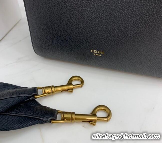Best Price Celine Seau Sangle Small Bucket Bag in Supple Grained Calfskin 2088 Black 2024