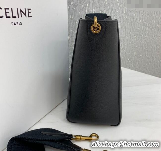 Best Price Celine Seau Sangle Small Bucket Bag in Supple Grained Calfskin 2088 Black 2024