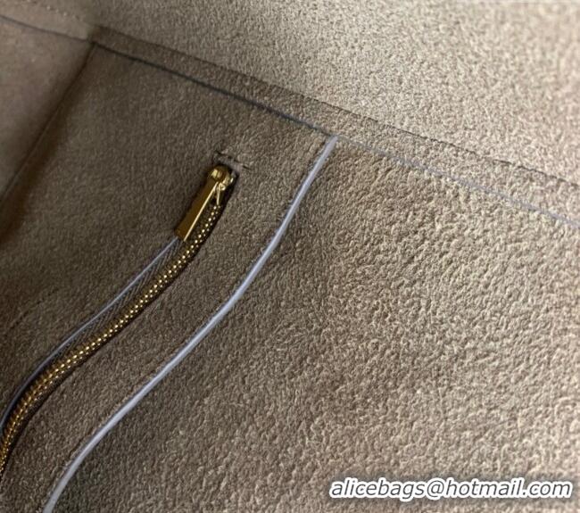 Modern Classic Celine Seau Sangle Small Bucket Bag in Supple Grained Calfskin 2088 Sage Grey 2024