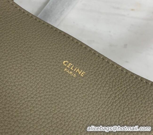 Top Grade Celine Cabas Phantom Small Tote Bag in Supple Grained Calfskin 180544 Sage Grey 2024
