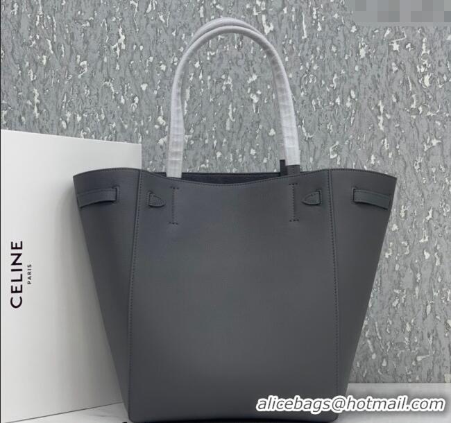 Best Price Celine Cabas Phantom Small Tote Bag in Supple Grained Calfskin 180544 Dark Grey 2024
