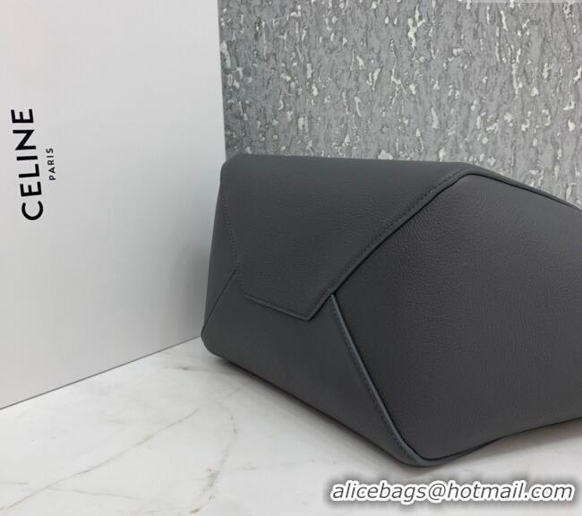 Best Price Celine Cabas Phantom Small Tote Bag in Supple Grained Calfskin 180544 Dark Grey 2024