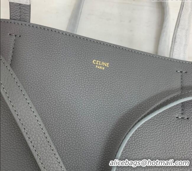 Best Price Celine Cabas Phantom Small Tote Bag in Supple Grained Calfskin 180544 Dark Grey 2024