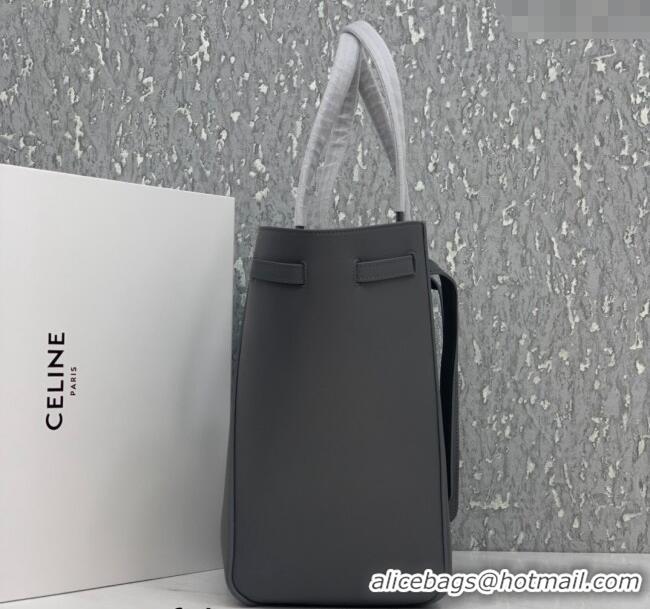 Best Price Celine Cabas Phantom Small Tote Bag in Supple Grained Calfskin 180544 Dark Grey 2024