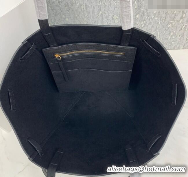 Best Price Celine Cabas Phantom Small Tote Bag in Supple Grained Calfskin 180544 Black 2024