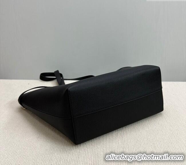 Top Grade Celine Medium Cabas Anais Tote Bag Cuir Triomphe in Grained Calfskin 116853 Black 2024