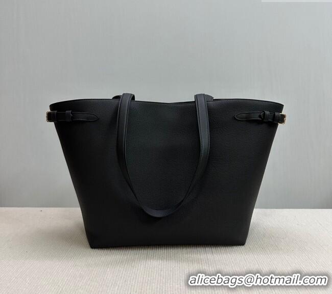 Top Grade Celine Medium Cabas Anais Tote Bag Cuir Triomphe in Grained Calfskin 116853 Black 2024
