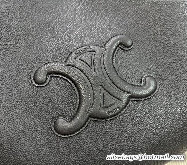 Top Grade Celine Medium Cabas Anais Tote Bag Cuir Triomphe in Grained Calfskin 116853 Black 2024