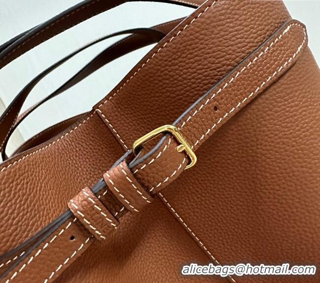 Grade Quality Celine Medium Cabas Anais Tote Bag Cuir Triomphe in Grained Calfskin 116853 Brown 2024