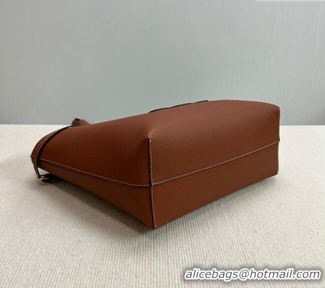 Grade Quality Celine Medium Cabas Anais Tote Bag Cuir Triomphe in Grained Calfskin 116853 Brown 2024