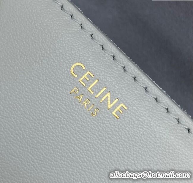 New Cheap Celine Mini TABOU Shoulder Bag in Smooth Calfskin 100343 Light Blue 2024 Top