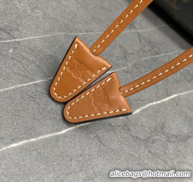 Best Price Celine Cabas Drawstring Bag in Triomphe Canvas and Calfskin 113722 Tan 2024 Top