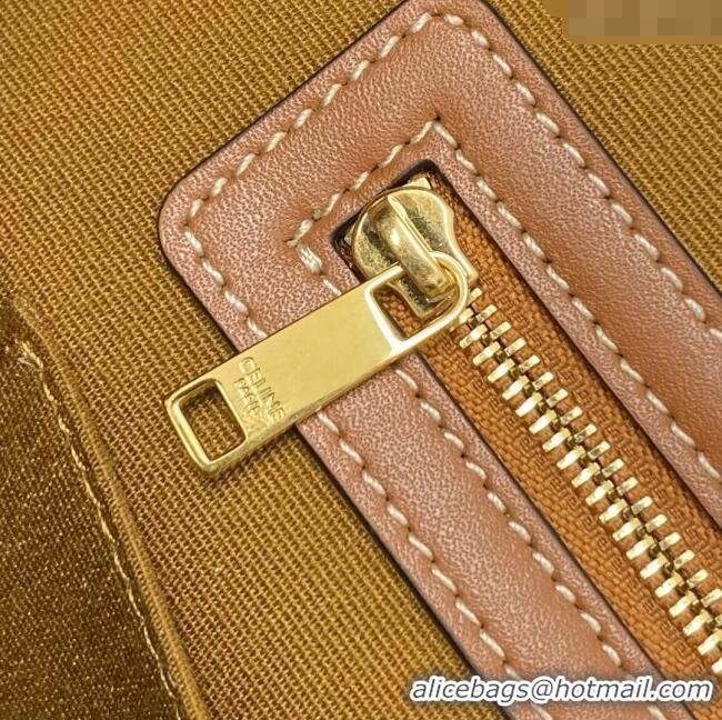 Best Price Celine Cabas Drawstring Bag in Triomphe Canvas and Calfskin 113722 Tan 2024 Top